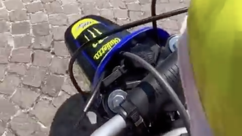 Giulietta Rossi riding a PW50 motorcycle